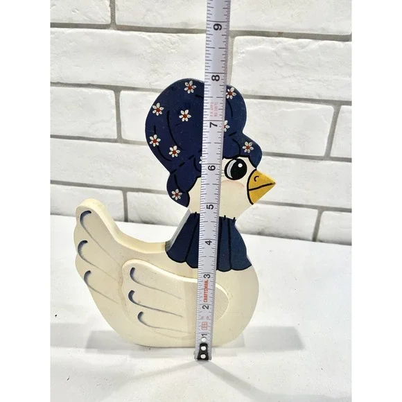 VTG‎ Handmade Wood Clothespin Duck Recipe,Memo,Note ,Card Holder Folk Art - Picture 8 of 11